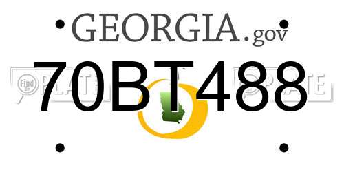 70BT488 Georgia License Plate