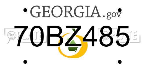 70BZ485 Georgia License Plate