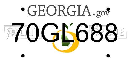 70GL688 Georgia License Plate
