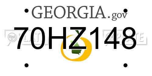 70HZ148 Georgia License Plate