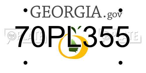 70PL355 Georgia License Plate