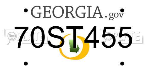 70ST455 Georgia License Plate