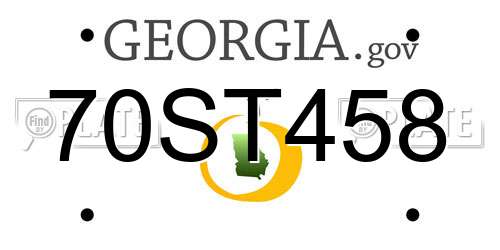 70ST458 Georgia License Plate