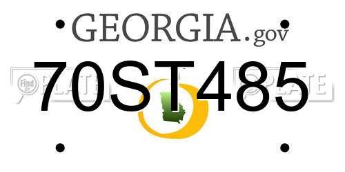70ST485 Georgia License Plate