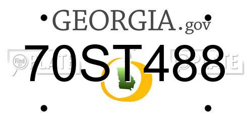 70ST488 Georgia License Plate