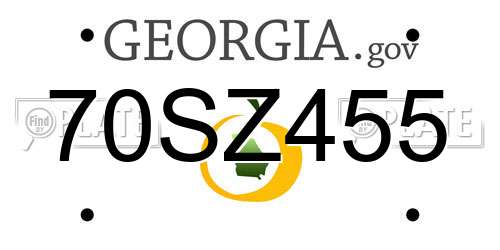70SZ455 Georgia License Plate