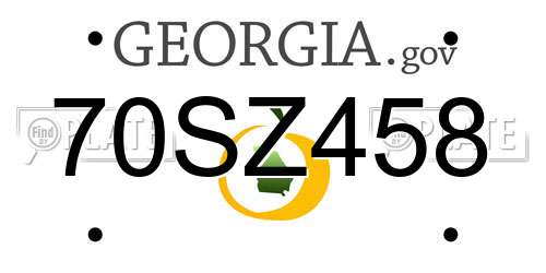 70SZ458 Georgia License Plate