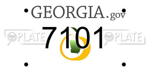 7101 Georgia License Plate