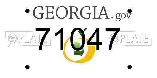 71047 Georgia License Plate
