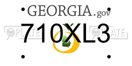 710XL3 Georgia License Plate