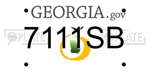 7111SB Georgia License Plate