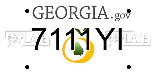 7111YI Georgia License Plate