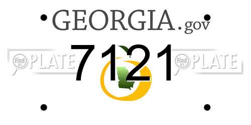 7121 Georgia License Plate