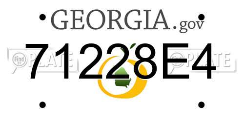 71228E4 Georgia License Plate