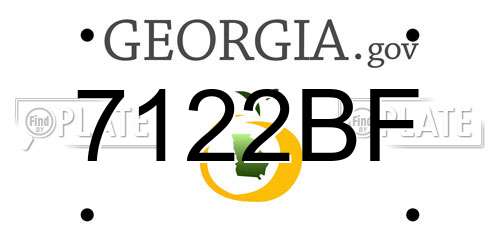 7122BF Georgia License Plate