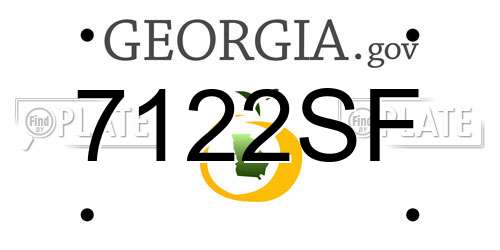 7122SF Georgia License Plate