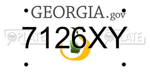7126XY Georgia License Plate