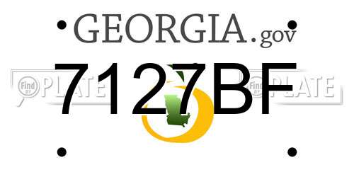 7127BF Georgia License Plate