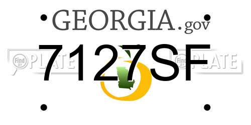 7127SF Georgia License Plate