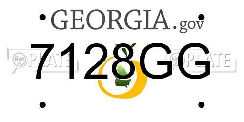 7128GG Georgia License Plate