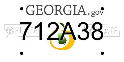 712A38 Georgia License Plate