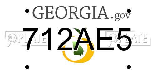 712AE5 Georgia License Plate