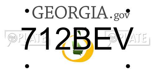 712BEV Georgia License Plate
