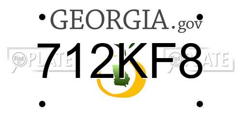 712KF8 Georgia License Plate