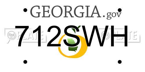 712SWH Georgia License Plate
