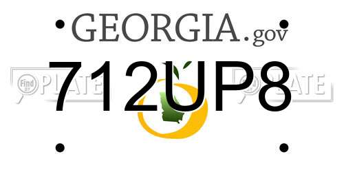 712UP8 Georgia License Plate
