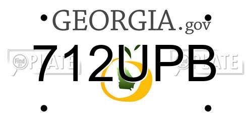 712UPB Georgia License Plate
