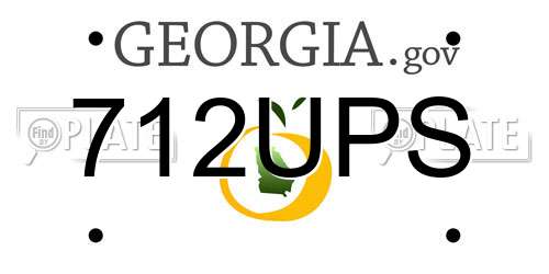 712UPS Georgia License Plate