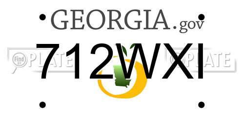 712WXI Georgia License Plate