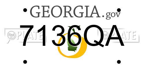 7136QA Georgia License Plate