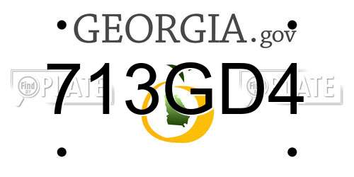 713GD4 Georgia License Plate