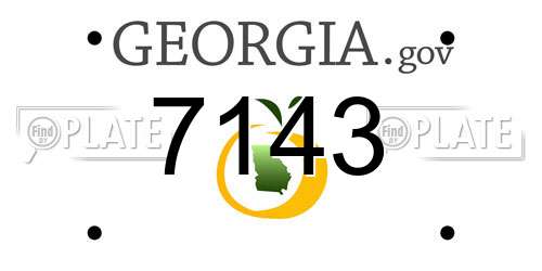 7143 Georgia License Plate