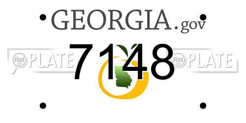 7148 Georgia License Plate