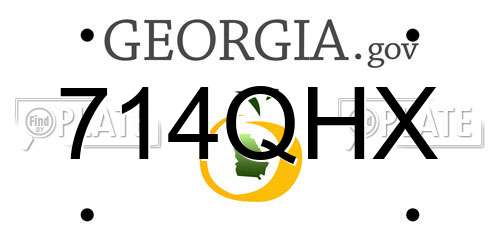 714QHX Georgia License Plate