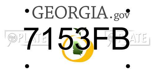 7153FB Georgia License Plate