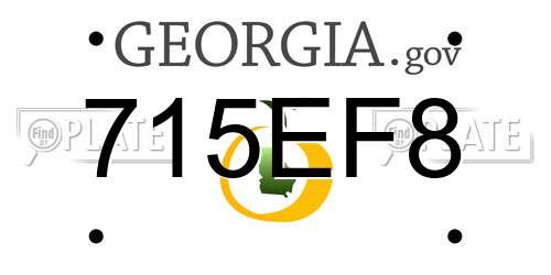 715EF8 Georgia License Plate