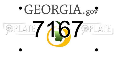 7167 Georgia License Plate