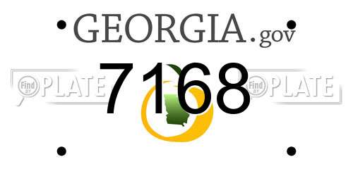 7168 Georgia License Plate