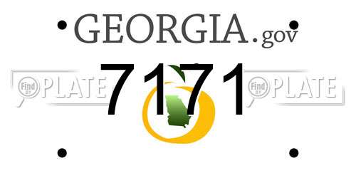 7171 Georgia License Plate