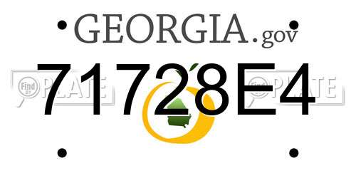 71728E4 Georgia License Plate