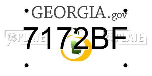 7172BF Georgia License Plate