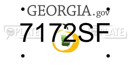 7172SF Georgia License Plate