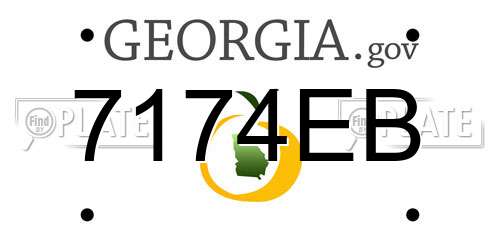 7174EB Georgia License Plate