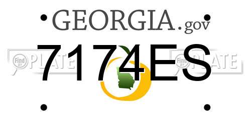 7174ES Georgia License Plate