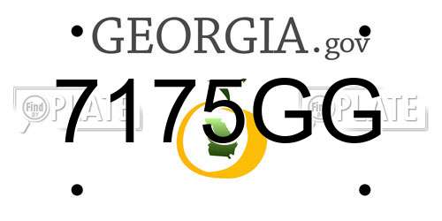 7175GG Georgia License Plate