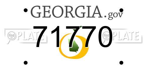 71770 Georgia License Plate
